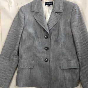 Evan-Picone Blazer Suit Jacket Gray Pinstripe NWOT